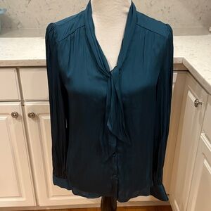 Paige Teal Women's Blouse, Sz M